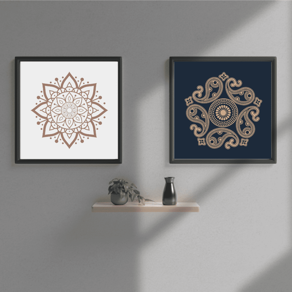 Simple Mandala Wall Art | Mandala Square Wall Art | Printable Mandala Art